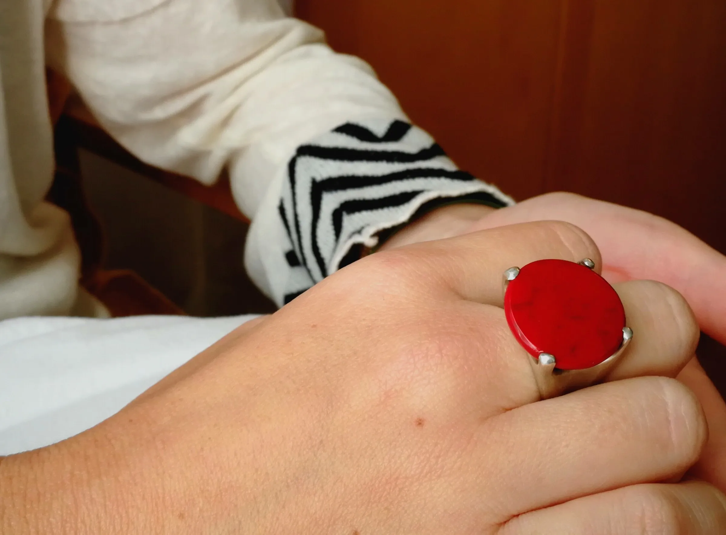 Anillo en vidrio y plata -2